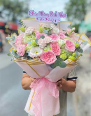 Bó Hoa Sinh Nhật Hồng Ngọt Ngào