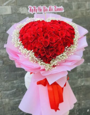 Bó Hoa Hồng Trái Tim Tặng Sinh Nhật