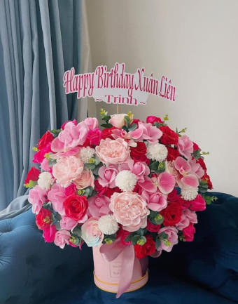 Giỏ Hoa Sáp Thơm Tặng Sinh Nhật 